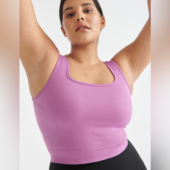 Knix Good to Go Seamless Crop Tank - M Ltd Edition Pink Sorbet - Picture 2 of 4